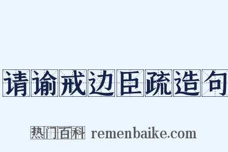 请谕戒边臣疏造句是什么意思的图片